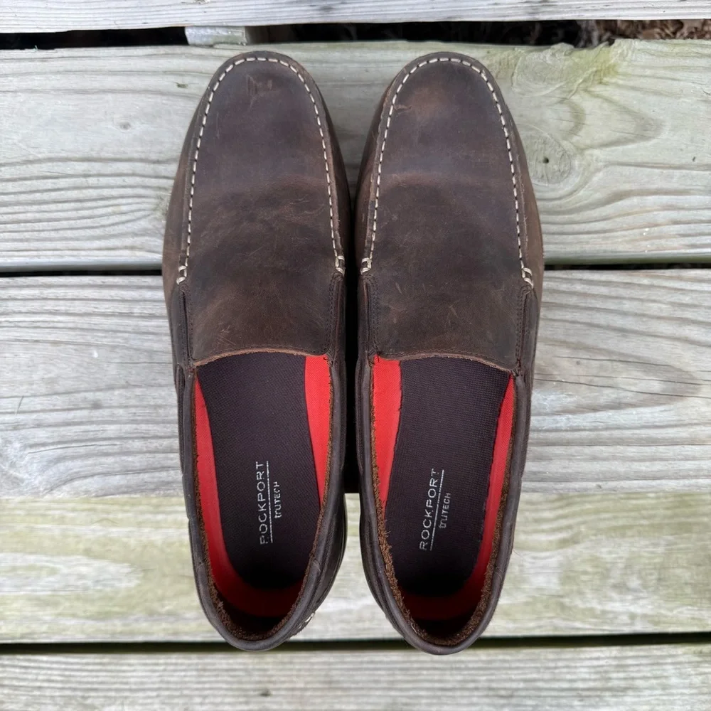 Rockport Southport Venetian Leather Loafer Oat Brown Mens 13 Java Rubber Sole